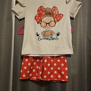 Kids Summer Polka Dot Matching Set